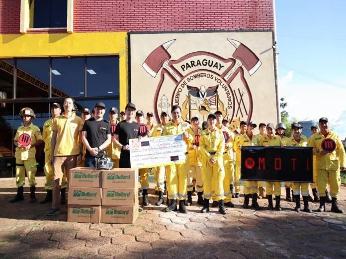 MOTI donates equipment and cash to Paraguayan fire station